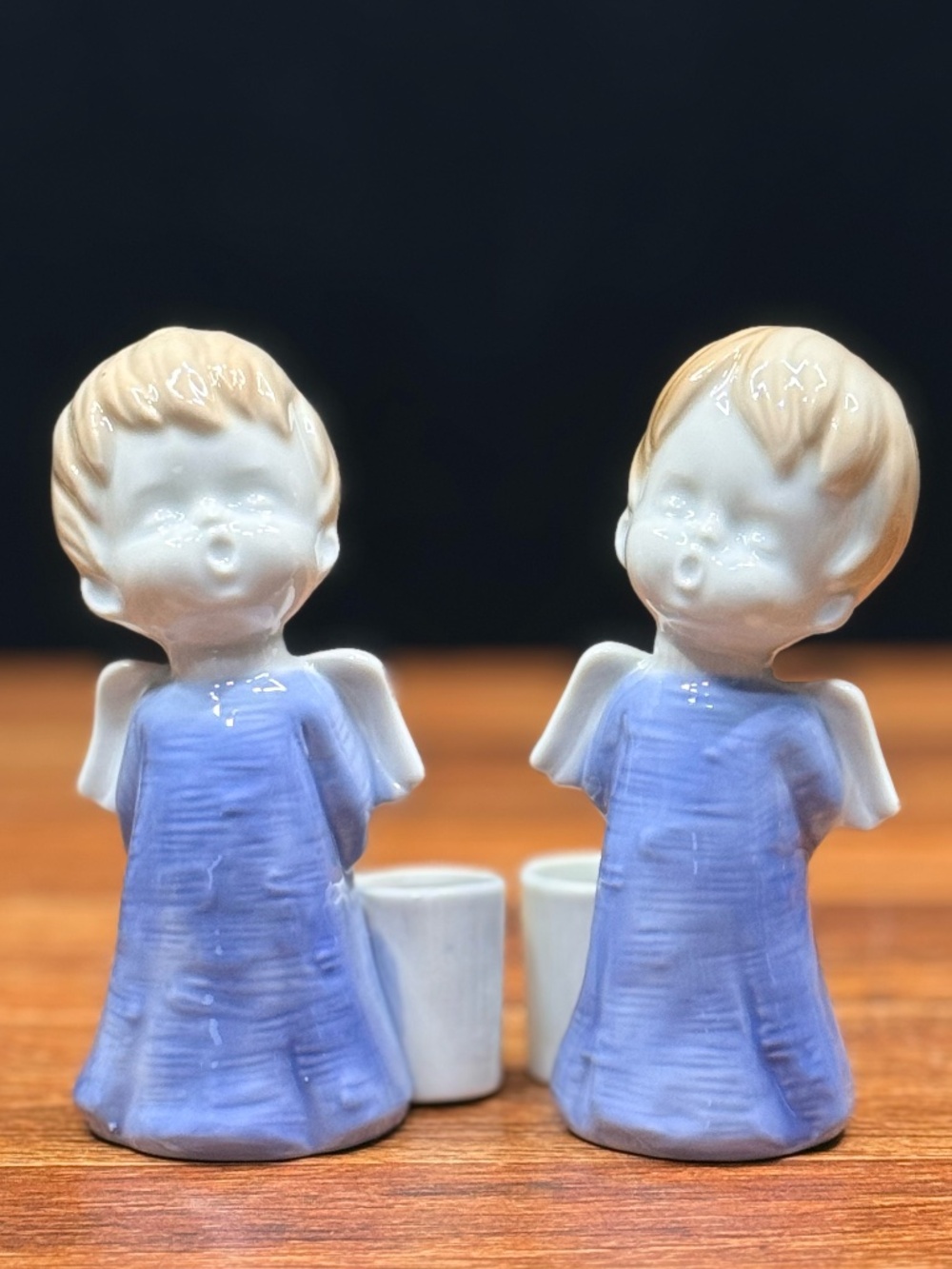 COLONIAL CANDLE Singing Angels Candle Stick Holders (Set of 2)